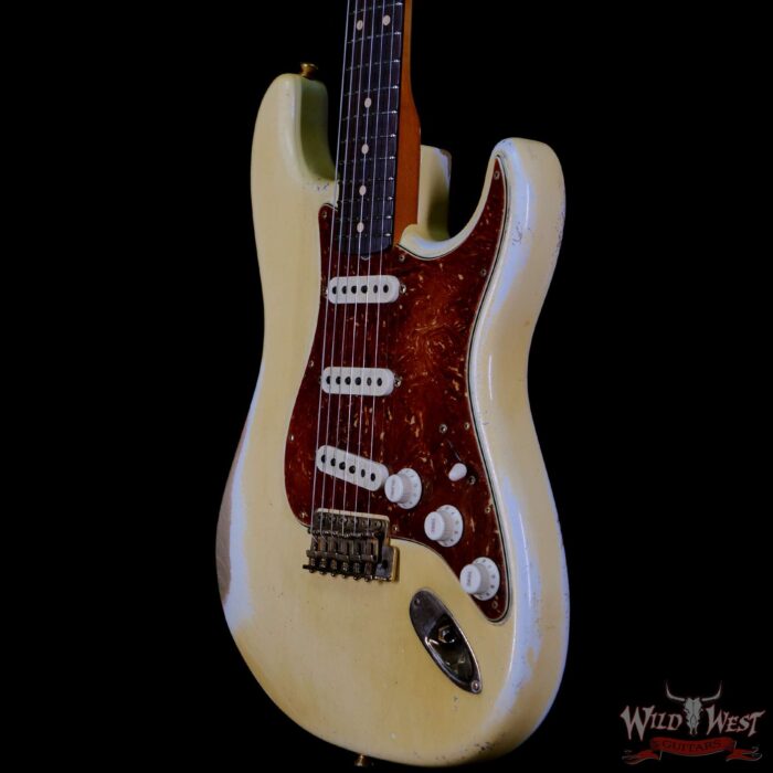 Fender Custom Shop Dale Wilson Masterbuilt 1963 Stratocaster Brazilian Rosewood Slab Board Relic Vintage White - Image 2