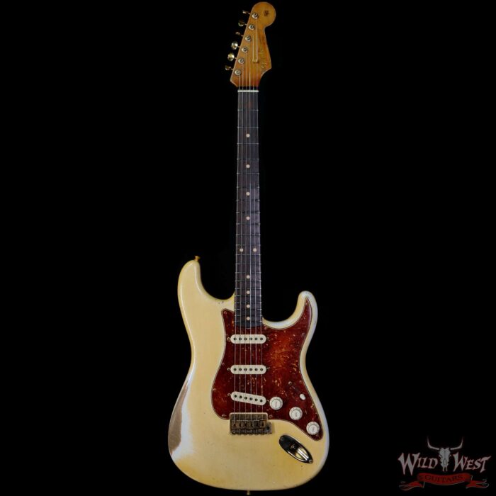 Fender Custom Shop Dale Wilson Masterbuilt 1963 Stratocaster Brazilian Rosewood Slab Board Relic Vintage White - Image 3
