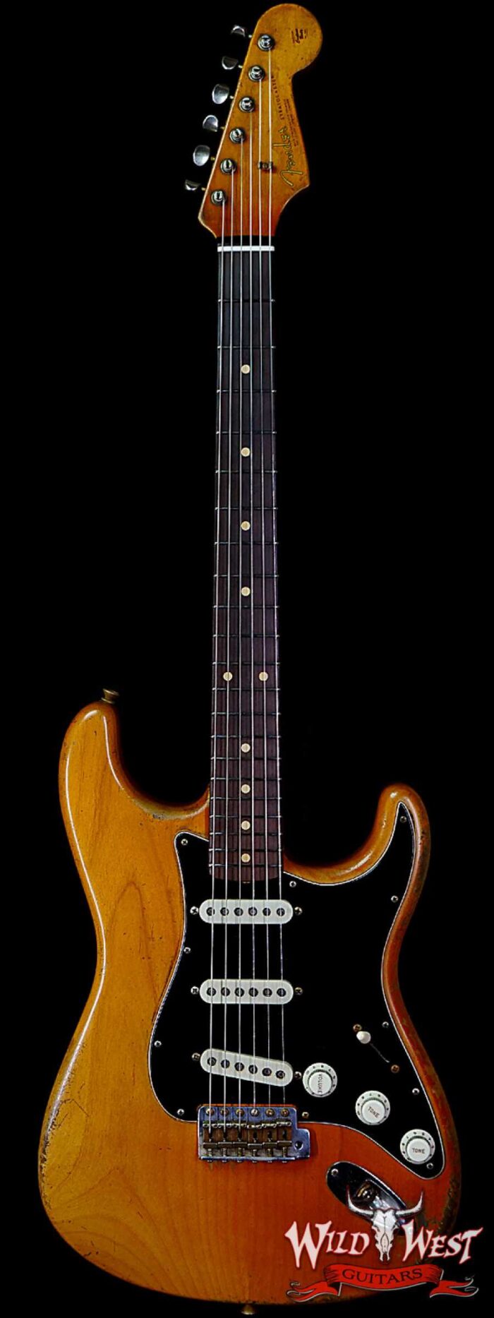 Fender Custom Shop Dale Wilson Masterbuilt 1963 Stratocaster Brazilian Rosewood Fingerboard Relic Natural with Black Pickguard - Image 1