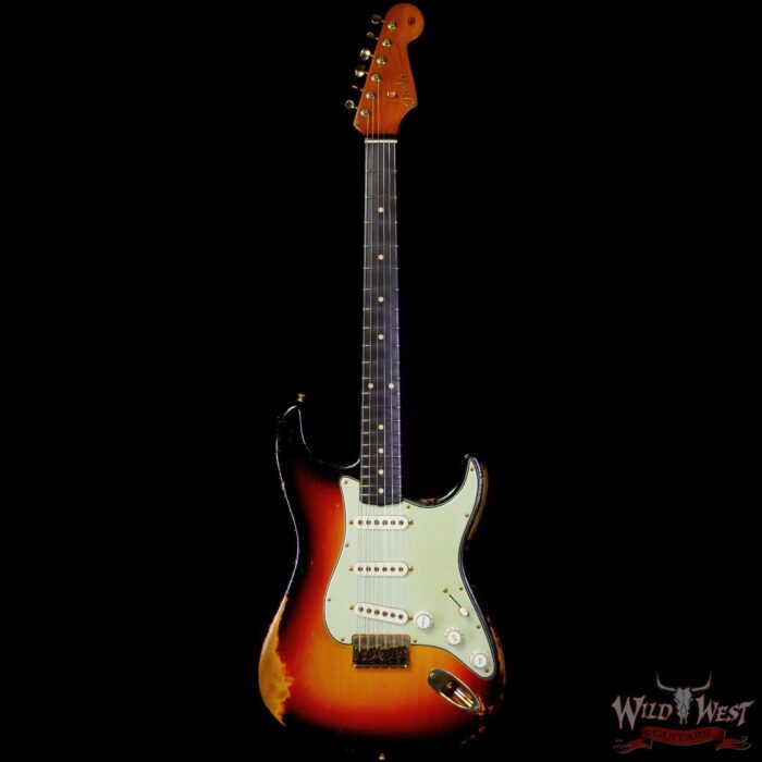 Fender Custom Shop Dale Wilson Masterbuilt 1960 Stratocaster Hardtail Brazilian Rosewood Board Relic 3 Tone Sunburst with Gold Hardware - Image 3