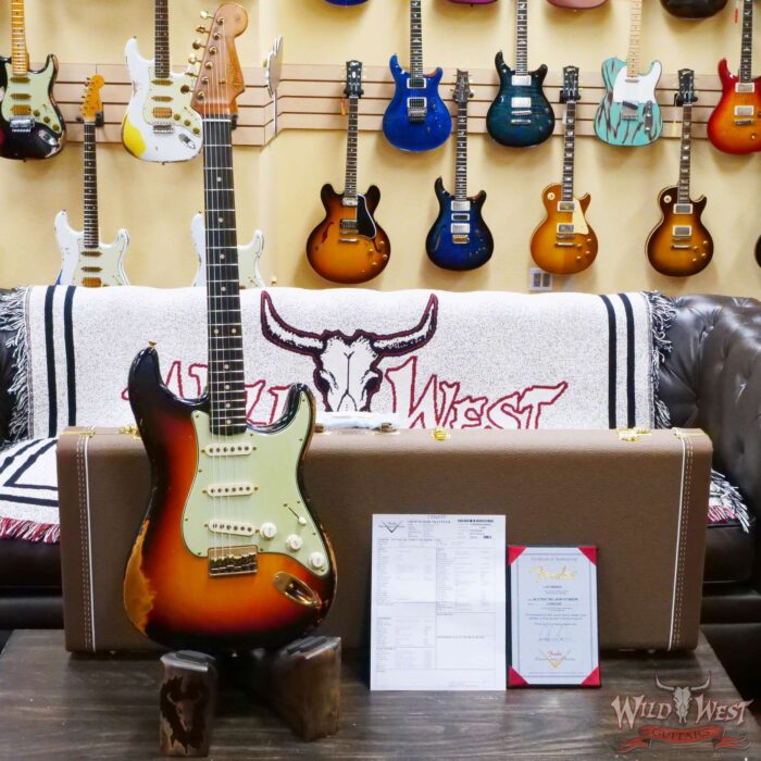 Fender Custom Shop Dale Wilson Masterbuilt 1960 Stratocaster Hardtail Brazilian Rosewood Board Relic 3 Tone Sunburst with Gold Hardware - Image 6