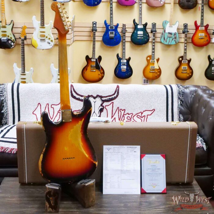 Fender Custom Shop Dale Wilson Masterbuilt 1960 Stratocaster Hardtail Brazilian Rosewood Board Relic 3 Tone Sunburst with Gold Hardware - Image 11