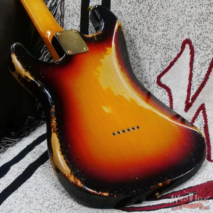 Fender Custom Shop Dale Wilson Masterbuilt 1960 Stratocaster Hardtail Brazilian Rosewood Board Relic 3 Tone Sunburst with Gold Hardware - Image 13