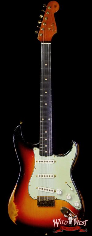 Fender Custom Shop Dale Wilson Masterbuilt 1960 Stratocaster Hardtail Brazilian Rosewood Board Relic 3 Tone Sunburst with Gold Hardware