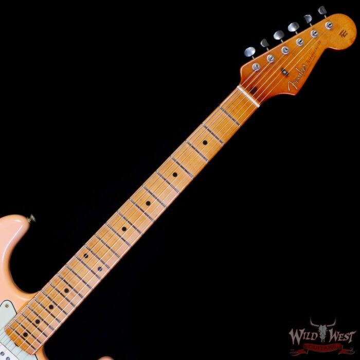 Fender Custom Shop Dale Wilson Masterbuilt 1959 ‘59 Stratocaster Flame Maple Neck Josefina Hand-Wound Pickups Pre-Relic Aged Shell Pink - Image 4