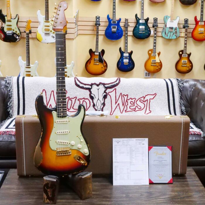 Fender Custom Shop Dale Wilson Masterbuilt 1960 Stratocaster Brazilian Rosewood Board Relic 3 Tone Sunburst with Gold Hardware - Image 6