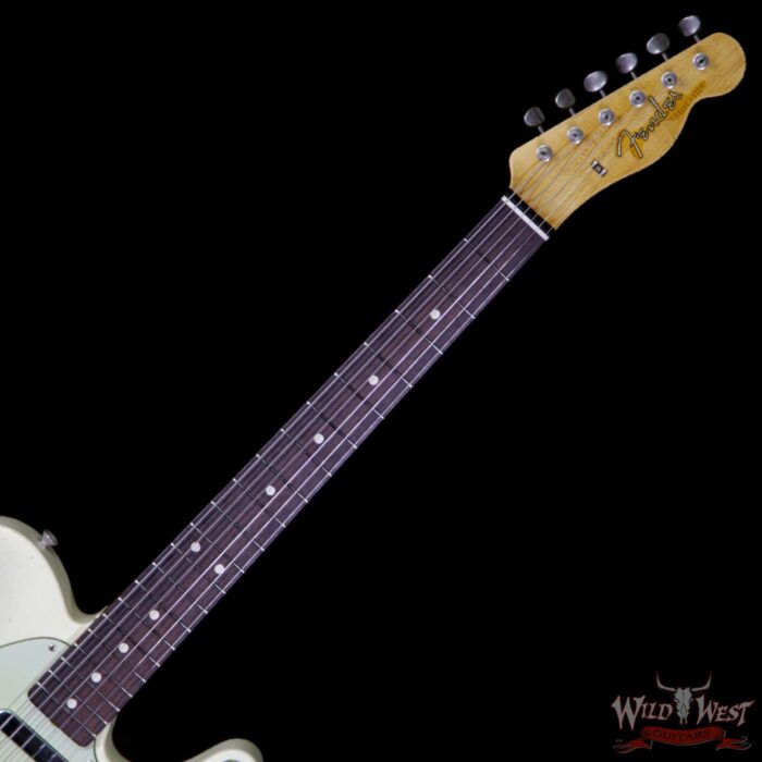 2018 NAMM Fender Custom Shop Masterbuilt Greg Fessler 1963 Telecaster Relic with Blue Stripes Vintage White - Image 8