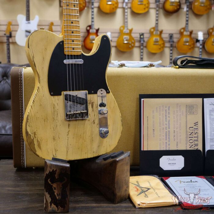 Fender Custom Shop Limited Edition Greg Fessler Masterbuilt 70th Anniversary Broadcaster (Telecaster) Relic Nocaster Blonde - Image 8