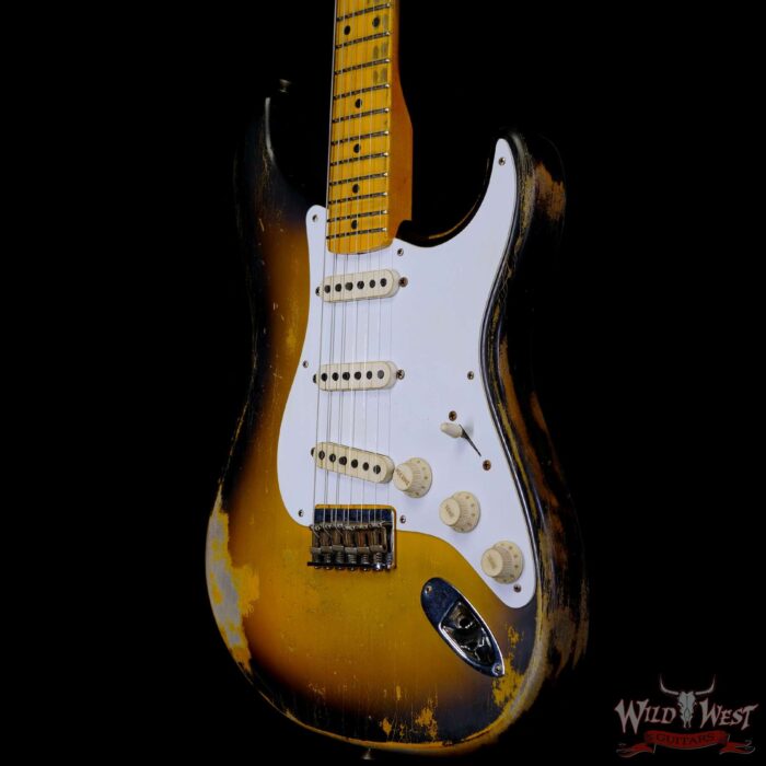 Fender Custom Shop Greg Fessler Masterbuilt 1955 Stratocaster Hardtail H/W Pickups Relic 2 Tone Sunburst 6.55 LBS - Image 2