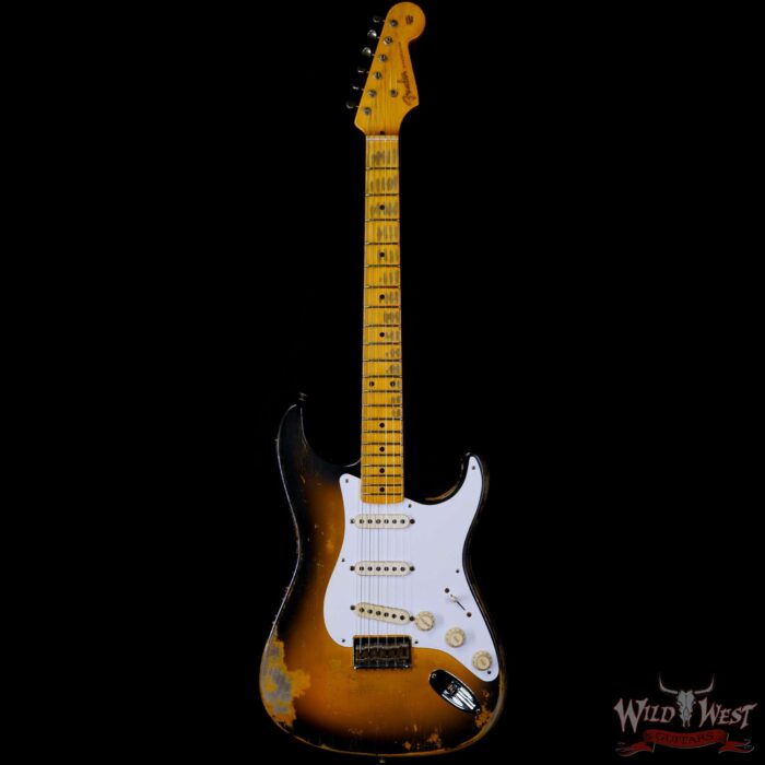 Fender Custom Shop Greg Fessler Masterbuilt 1955 Stratocaster Hardtail H/W Pickups Relic 2 Tone Sunburst 6.55 LBS - Image 3