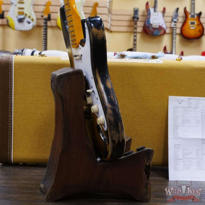 Fender Custom Shop Greg Fessler Masterbuilt 1955 Stratocaster Hardtail H/W Pickups Relic 2 Tone Sunburst 6.55 LBS - Image 10