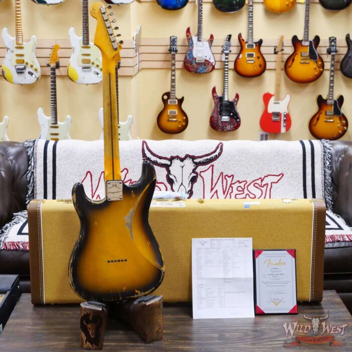 Fender Custom Shop Greg Fessler Masterbuilt 1955 Stratocaster Hardtail H/W Pickups Relic 2 Tone Sunburst 6.55 LBS - Image 11