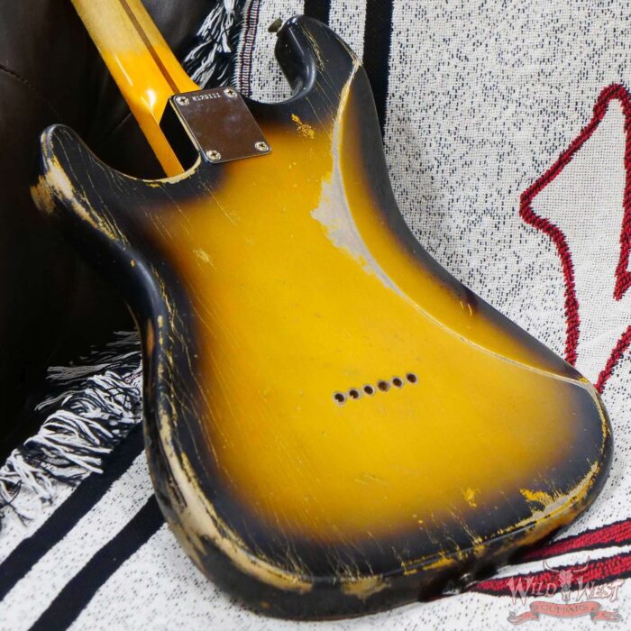 Fender Custom Shop Greg Fessler Masterbuilt 1955 Stratocaster Hardtail H/W Pickups Relic 2 Tone Sunburst 6.55 LBS - Image 13