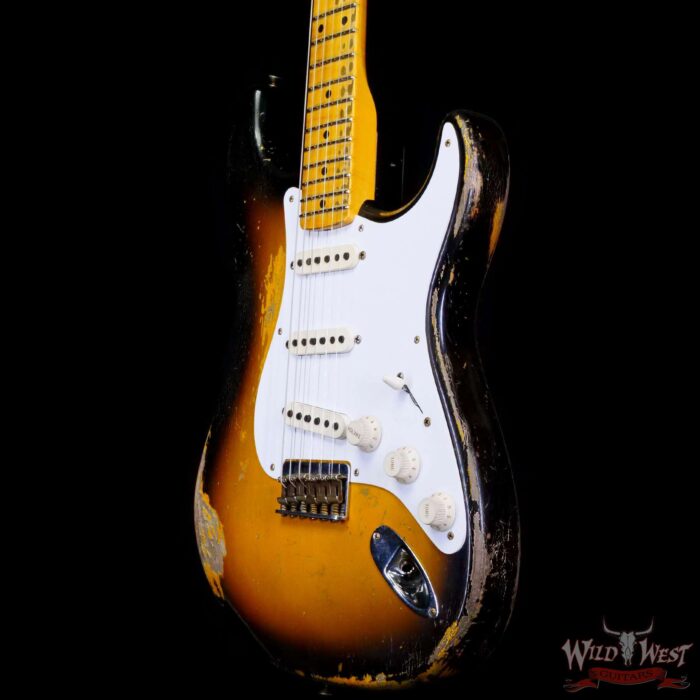 Fender Custom Shop Greg Fessler Masterbuilt 1955 Stratocaster Hardtail H/W Pickups Relic 2 Tone Sunburst 6.90 LBS - Image 2