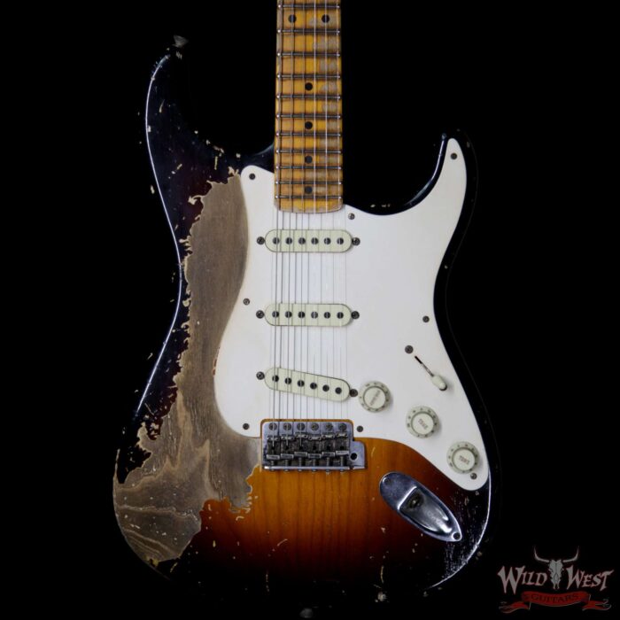 Fender Custom Shop John Cruz Masterbuilt 1957 Stratocaster Ash Heavy Relic 2 Tone Sunburst 6.85 LBS - Image 3