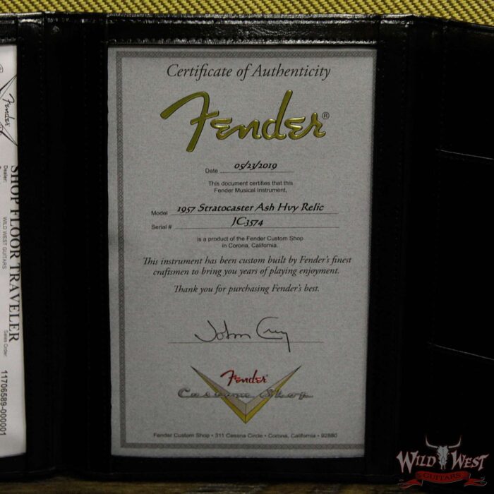 Fender Custom Shop John Cruz Masterbuilt 1957 Stratocaster Ash Heavy Relic Maple Neck Black - Image 17