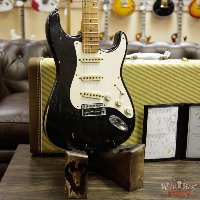 Fender Custom Shop John Cruz Masterbuilt 1957 Stratocaster Ash Heavy Relic Maple Neck Black - Image 12