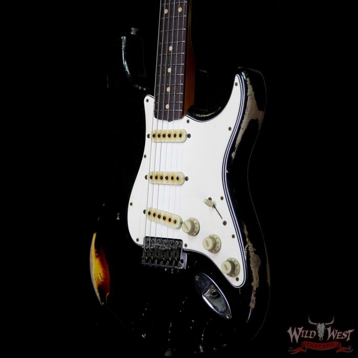 Fender Custom Shop John Cruz Masterbuilt 1962 Stratocaster Heavy Relic AAA Rosewood Slab Board Black / 3 Tone Sunburst - Image 2