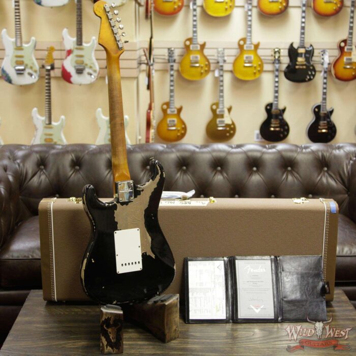 Fender Custom Shop John Cruz Masterbuilt 1962 Stratocaster Heavy Relic AAA Rosewood Slab Board Black / 3 Tone Sunburst - Image 14