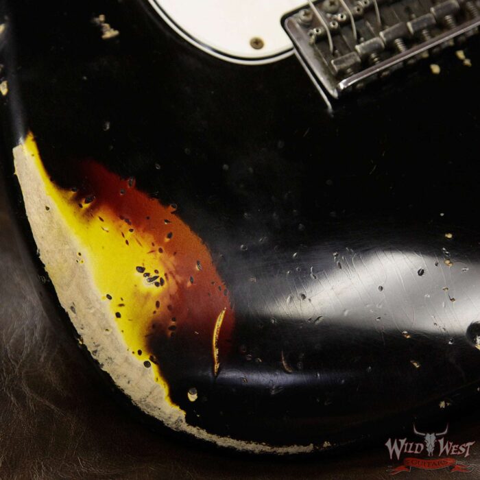 Fender Custom Shop John Cruz Masterbuilt 1962 Stratocaster Heavy Relic AAA Rosewood Slab Board Black / 3 Tone Sunburst - Image 13