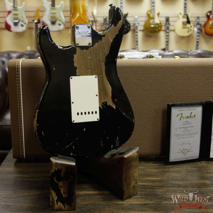 Fender Custom Shop John Cruz Masterbuilt 1963 Stratocaster Heavy Relic AAA Rosewood Fingerboard Black / 3 Tone Sunburst - Image 15