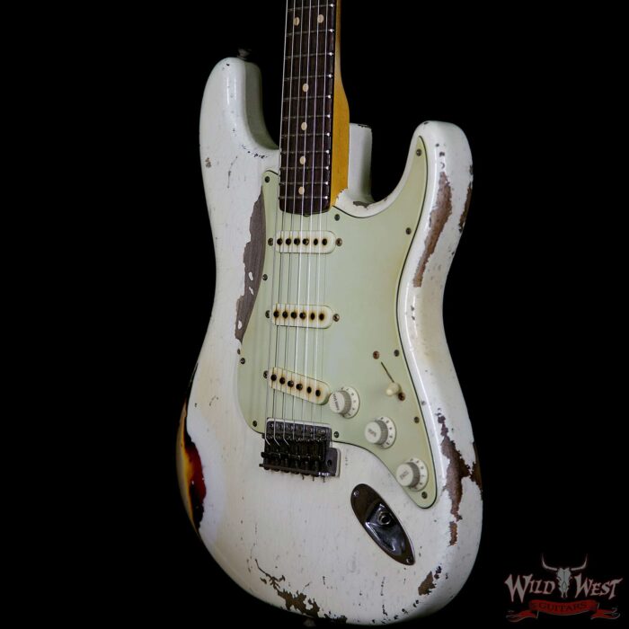Fender Custom Shop Masterbuilt John Cruz 61 Stratocaster Heavy Relic Olympic White / 3 Tone Sunburst - Image 2