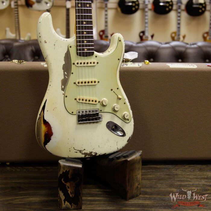 Fender Custom Shop Masterbuilt John Cruz 61 Stratocaster Heavy Relic Olympic White / 3 Tone Sunburst - Image 13