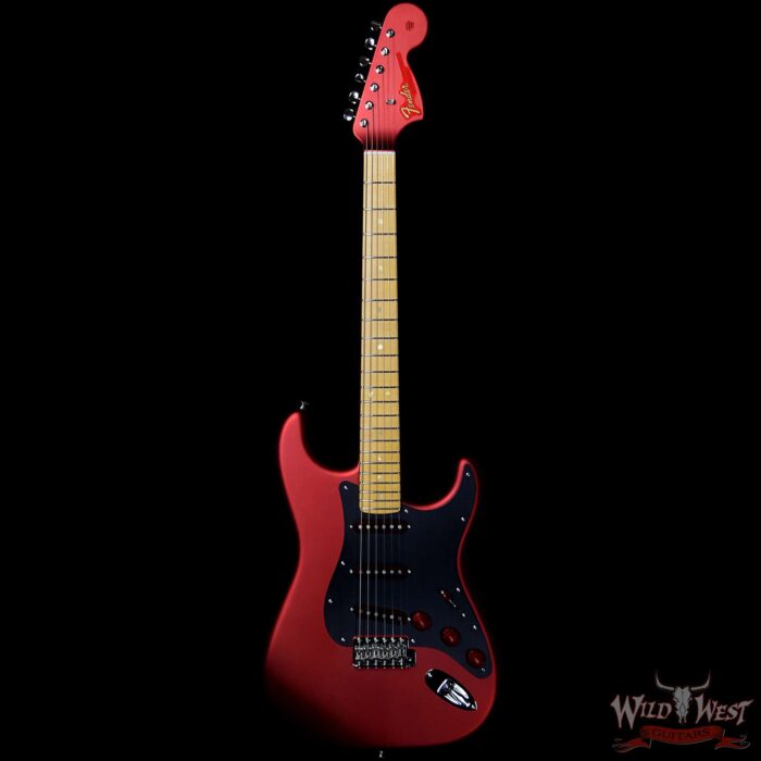 Fender Custom Shop Jason Smith Masterbuilt 1966 Stratocaster NOS Maple Neck WLS Satin Candy Apple Red Matching Headstock - Image 3