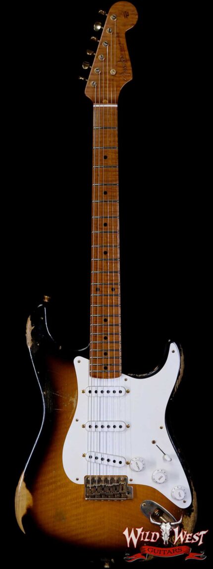 Fender Custom Shop Kyle McMillin Masterbuilt 1955 Stratocaster Relic Roasted 3A Flame Maple Neck Hand-Wound Pickups 2 Tone Sunburst
