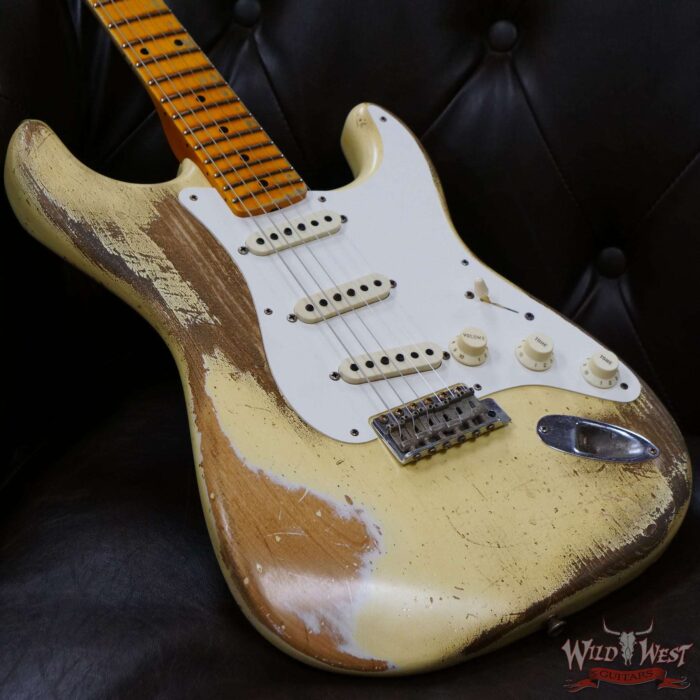 Fender Custom Shop Kyle McMillin Masterbuilt 1957 Stratocaster Hand-Wound Pickups Heavy Relic Aged Vintage White - Image 8