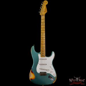 Fender Custom Shop Kyle McMillin Masterbuilt 1958 Stratocaster Relic Hand-Wound Pickups Aged Sherwood Metallic over 3 Tone Sunburst - Image 3