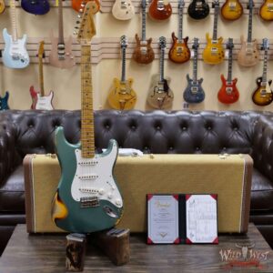 Fender Custom Shop Kyle McMillin Masterbuilt 1958 Stratocaster Relic Hand-Wound Pickups Aged Sherwood Metallic over 3 Tone Sunburst - Image 6