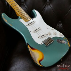 Fender Custom Shop Kyle McMillin Masterbuilt 1958 Stratocaster Relic Hand-Wound Pickups Aged Sherwood Metallic over 3 Tone Sunburst - Image 8