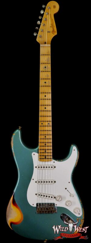Fender Custom Shop Kyle McMillin Masterbuilt 1958 Stratocaster Relic Hand-Wound Pickups Aged Sherwood Metallic over 3 Tone Sunburst