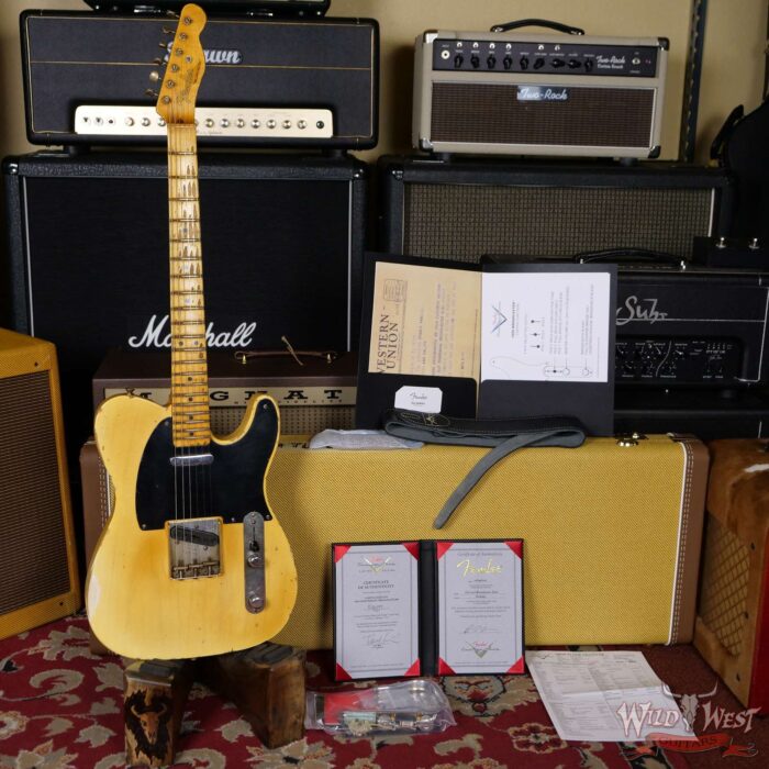 Fender Custom Shop Limited Edition Kyle McMillin Masterbuilt 70th Anniversary Broadcaster (Telecaster) Relic Nocaster Blonde - Image 6