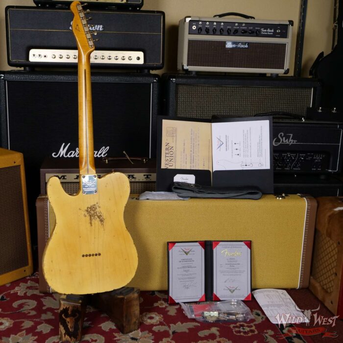 Fender Custom Shop Limited Edition Kyle McMillin Masterbuilt 70th Anniversary Broadcaster (Telecaster) Relic Nocaster Blonde - Image 9
