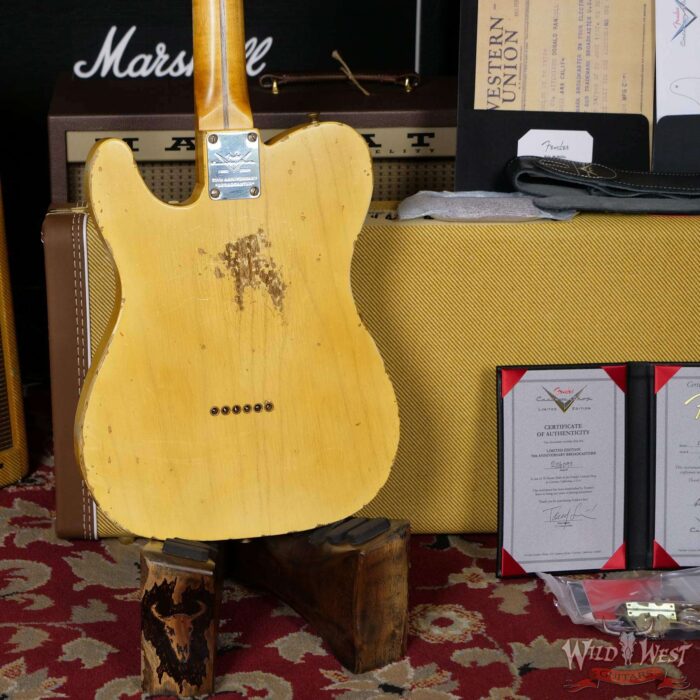 Fender Custom Shop Limited Edition Kyle McMillin Masterbuilt 70th Anniversary Broadcaster (Telecaster) Relic Nocaster Blonde - Image 11