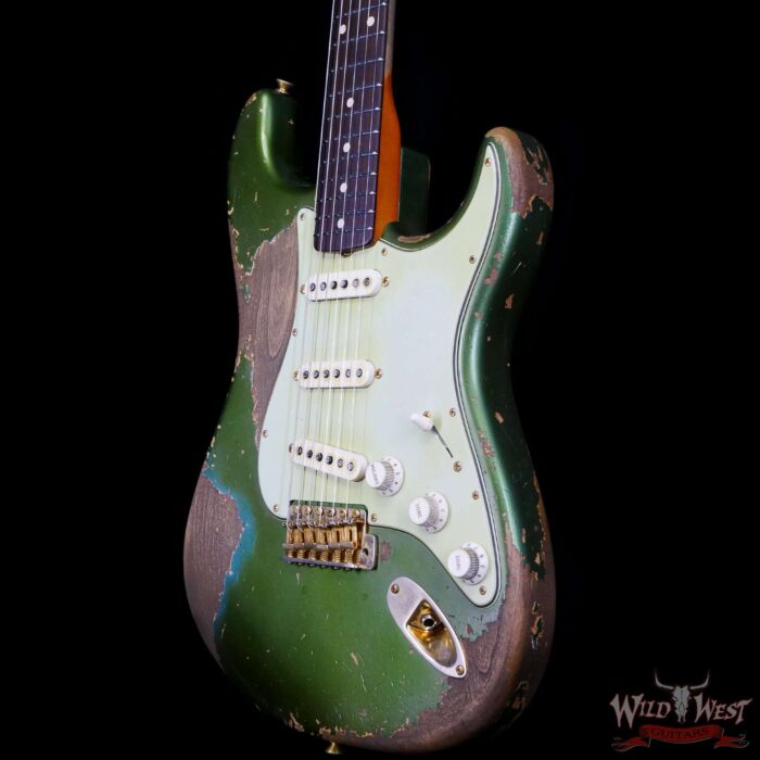 Fender Custom Shop Levi Perry Masterbuilt 1962 Stratocaster Brazilian Rosewood Board Heavy Relic Sherwood Green with Gold Hardware - Image 2
