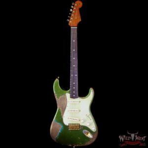 Fender Custom Shop Levi Perry Masterbuilt 1962 Stratocaster Brazilian Rosewood Board Heavy Relic Sherwood Green with Gold Hardware - Image 3