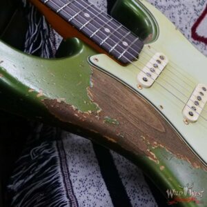 Fender Custom Shop Levi Perry Masterbuilt 1962 Stratocaster Brazilian Rosewood Board Heavy Relic Sherwood Green with Gold Hardware - Image 9