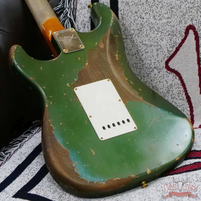 Fender Custom Shop Levi Perry Masterbuilt 1962 Stratocaster Brazilian Rosewood Board Heavy Relic Sherwood Green with Gold Hardware - Image 12