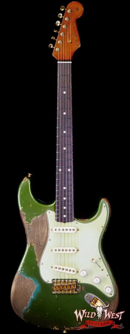 Fender Custom Shop Levi Perry Masterbuilt 1962 Stratocaster Brazilian Rosewood Board Heavy Relic Sherwood Green with Gold Hardware