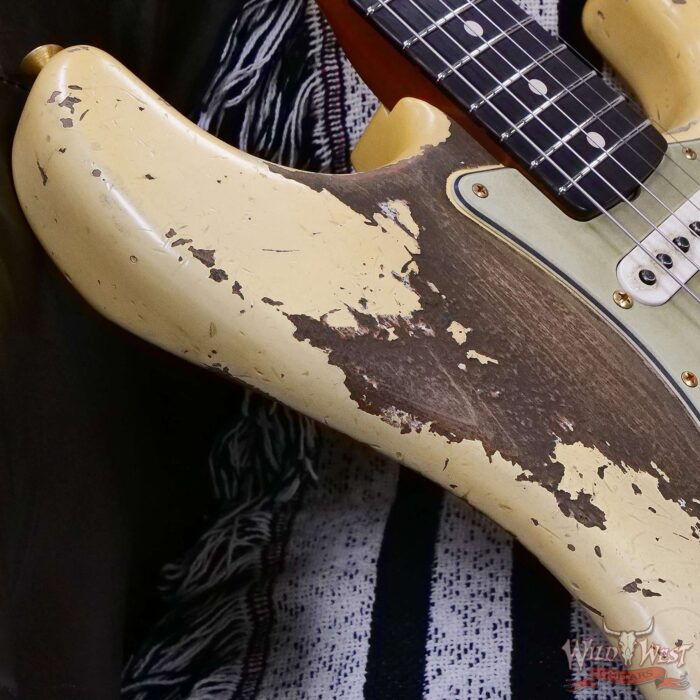 Fender Custom Shop Levi Perry Masterbuilt 1962 Stratocaster Brazilian Rosewood Board Heavy Relic Vintage White with Gold Hardware 7.35 LBS (US Only / No International Shipping) - Image 9
