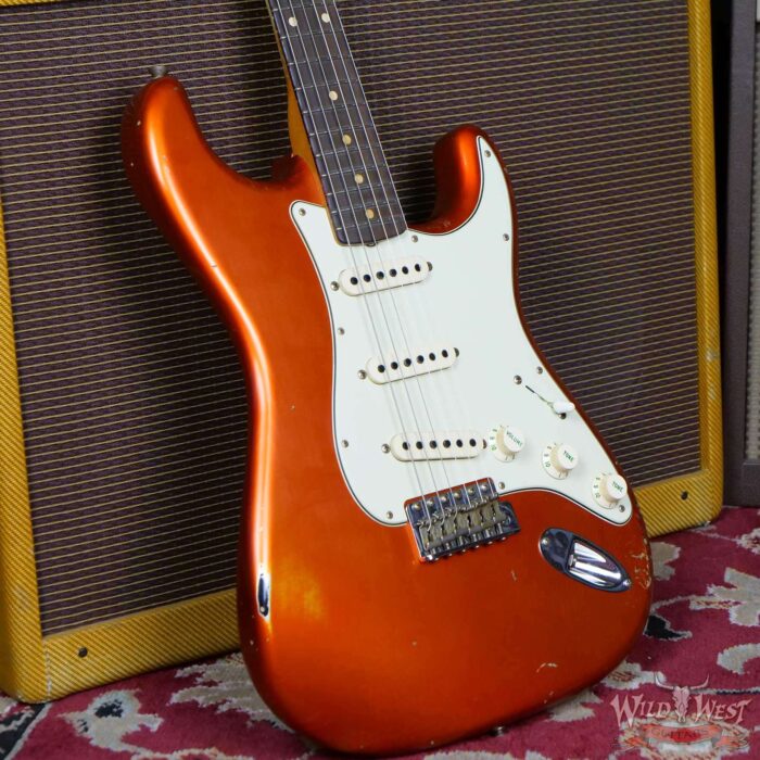 Fender Custom Shop Paul Waller Maserbuilt 1962 Stratocaster Relic Hand-Wound Pickups Rosewood Slab Board Candy Tangerine over Black - Image 9