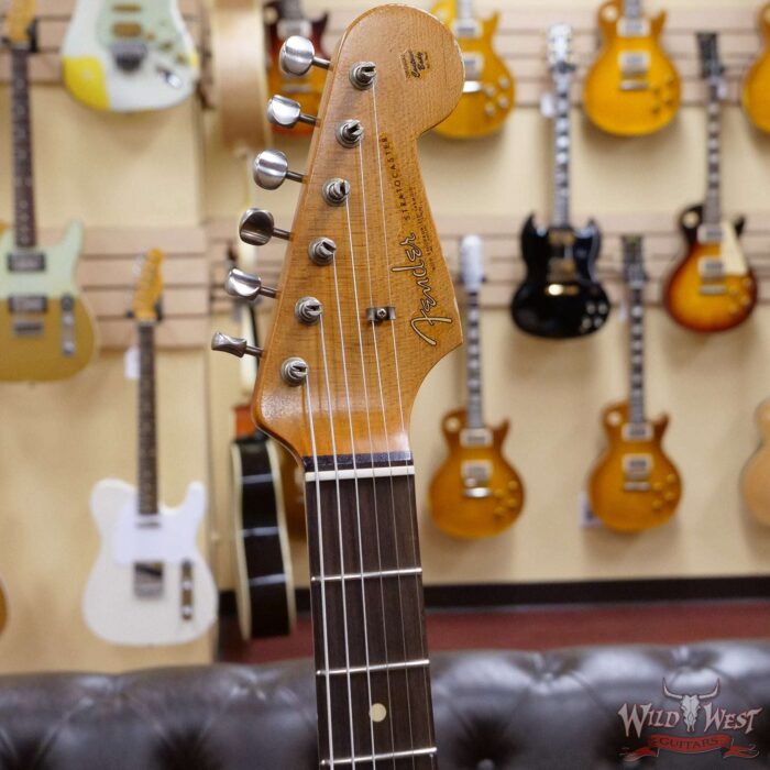 Fender Custom Shop Paul Waller Maserbuilt 1962 Stratocaster Relic Hand-Wound Pickups Rosewood Slab Board Candy Tangerine over Black - Image 4
