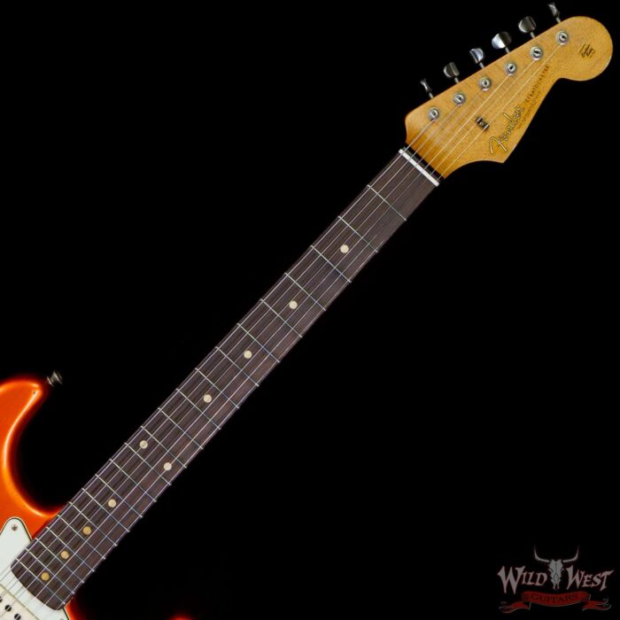 Fender Custom Shop Paul Waller Maserbuilt 1962 Stratocaster Relic Hand-Wound Pickups Rosewood Slab Board Candy Tangerine over Black - Image 5