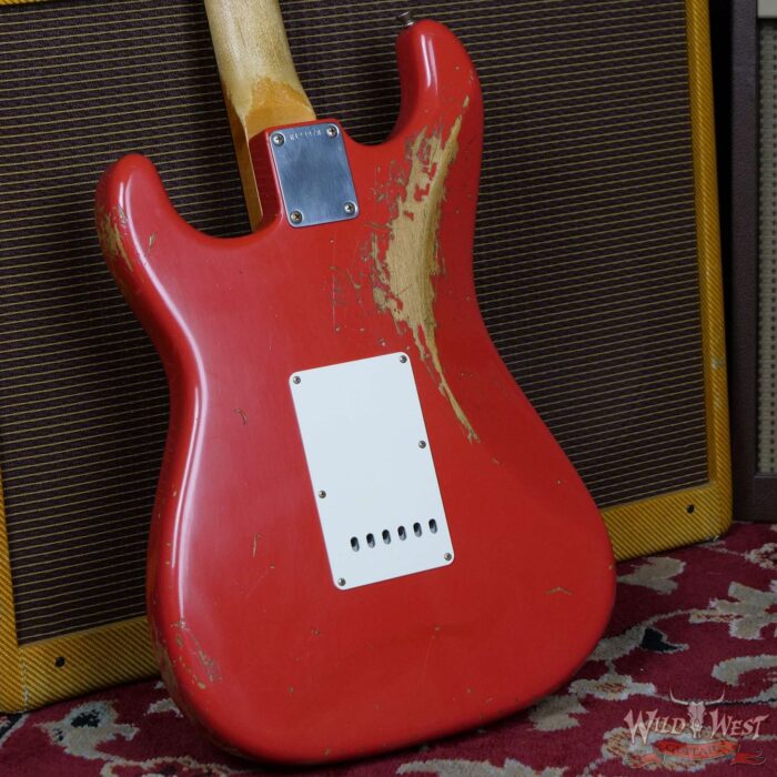 Fender Custom Shop Paul Waller Maserbuilt 1961 Stratocaster Relic Hand-Wound Pickups Rosewood Slab Board Fiesta Red - Image 12