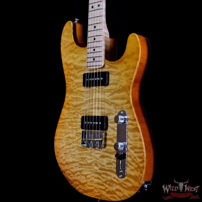 Fender Custom Shop Ron Thorn Masterbuilt Quilt Top Stratocaster P-90 Chambered Mahogany Body AA Flame Neck Honey Burst - Image 2