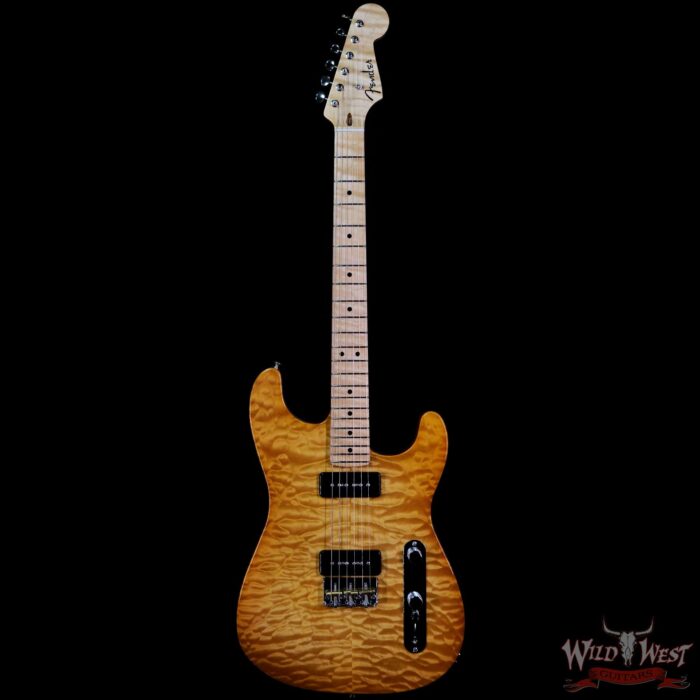 Fender Custom Shop Ron Thorn Masterbuilt Quilt Top Stratocaster P-90 Chambered Mahogany Body AA Flame Neck Honey Burst - Image 3