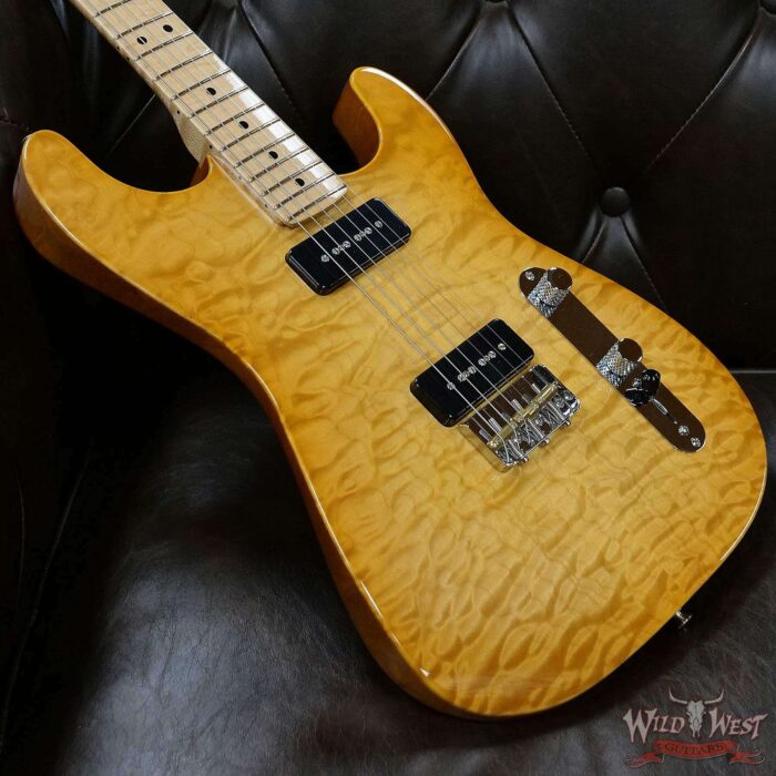Fender Custom Shop Ron Thorn Masterbuilt Quilt Top Stratocaster P-90 Chambered Mahogany Body AA Flame Neck Honey Burst - Image 8